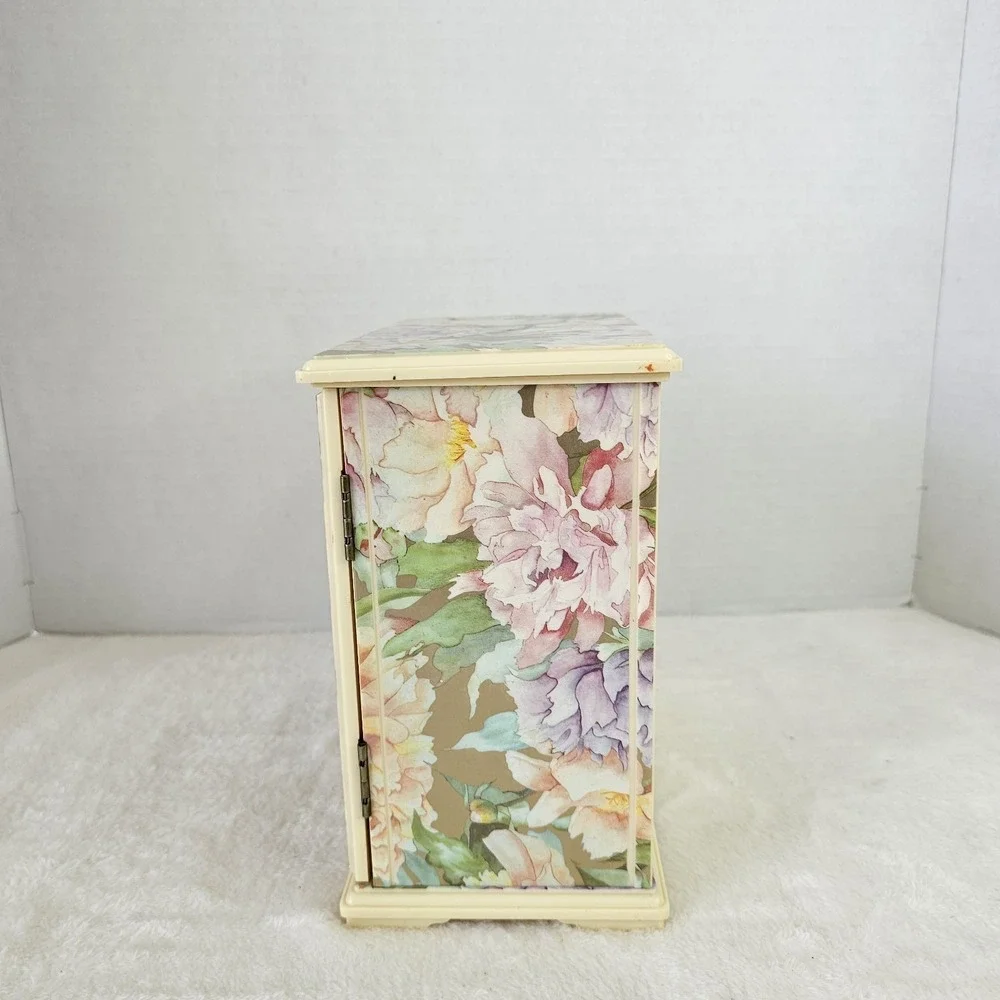 Ballerina Musical Jewelry Box Mele & Co Plastic Drawers Vintage 8x8.5x5